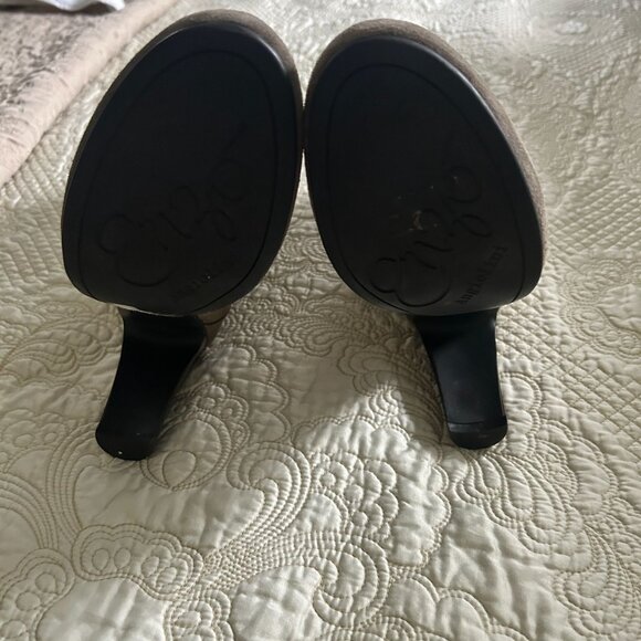 Dark Green Suede Mid-Calf Boots With Rhinestone Accents - Picture 6 of 12